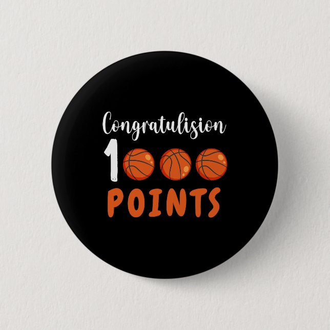 1000 Punkte Bysketbyll Hoch Schule Basketby Button (Vorderseite)