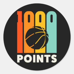 1000 Punkte Bysketbyll Hoch Schule Basketby Runder Aufkleber