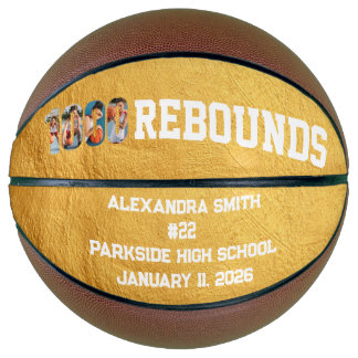 1000 Rebounds Career Milestone Player Team Gold  Basketball