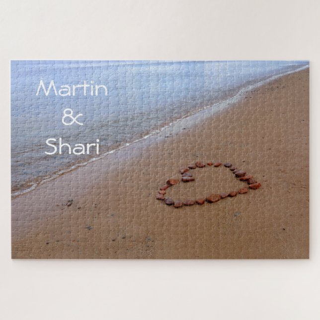 1000 Stück Red Rocks Heart am Sandy Beach (Horizontal)