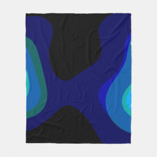 1007 Abstrakte Schwarz-Blau-Kunst Fleecedecke