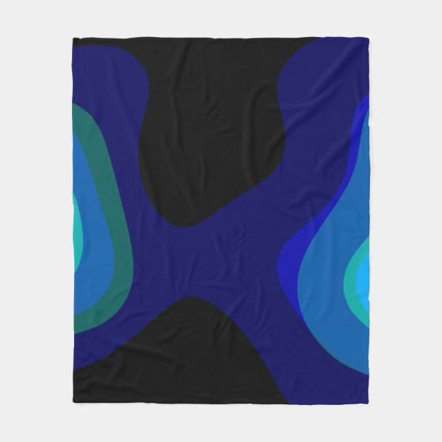 1007 Abstrakte Schwarz-Blau-Kunst Fleecedecke (Vorderseite)