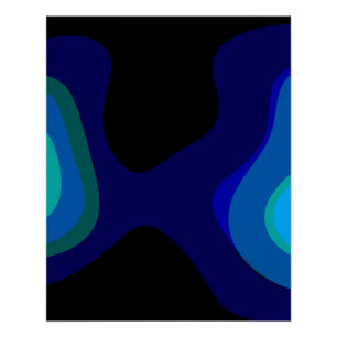 1007 Abstrakte Schwarz-Blau-Kunst Poster