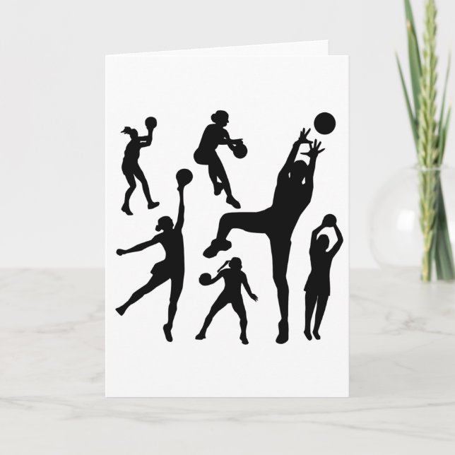 10097 Netball-Silhouettevektor-SPORT-NET BALL-PET Karte (Vorderseite)