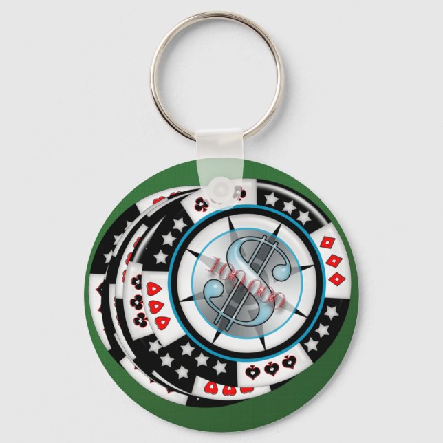 $100.000.00 Gambling Poker Chips Stapel Schlüsselanhänger (Vorderseite)
