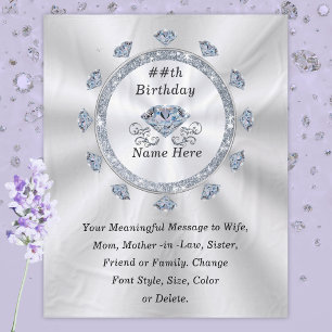 100., 75., 70., 60. Geburtstag Gegenwart für Ehefr Fleecedecke