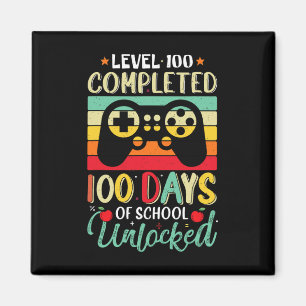 100 abgeschlossene Gamer Boys 100 Tage Schulaufent Magnet