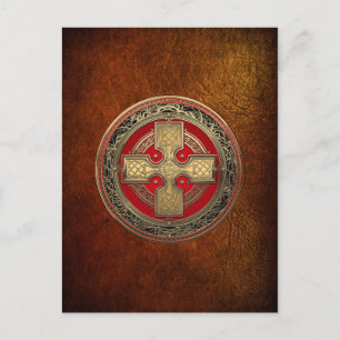 [100] Alter keltischer heiliger Goldknotenkreuz Postkarte