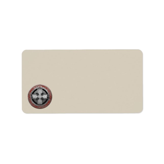 [100] Altes keltisches Heiliges Silberknotenkreuz Adressaufkleber (Vorne)