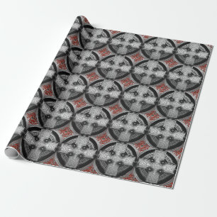 [100] Altes keltisches Heiliges Silberknotenkreuz Geschenkpapier