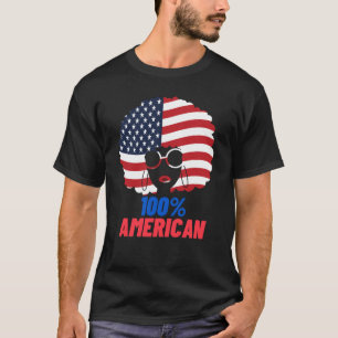 100% amerikanische Flagge Afrikanischer Amerikaner T-Shirt