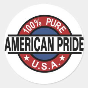 100% amerikanische Stolzaufkleber Runder Aufkleber