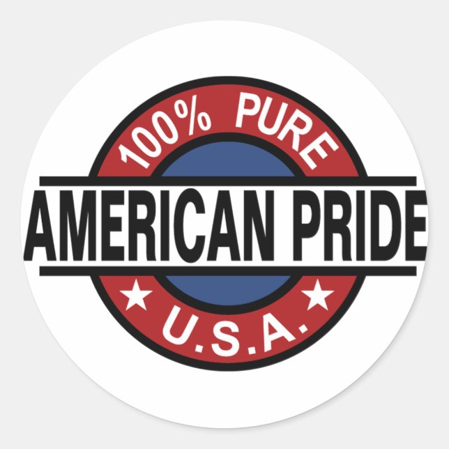 100% amerikanische Stolzaufkleber Runder Aufkleber (Vorderseite)
