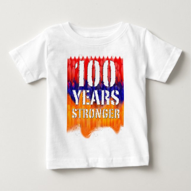 100 ans de T-shirt infantile arménien plus fort (Devant)