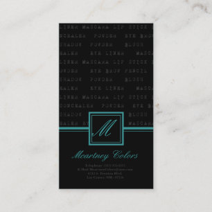 100 Aquamarine Black Make Up Words Artist Business Visitenkarte