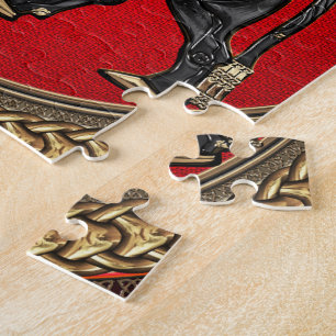 [100] Assyrian Winged Bull: Gold und Black Lamassu