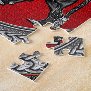 [100] Assyrian Winged Bull: Silver & Black Lamassu