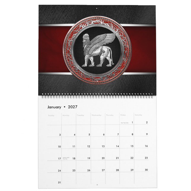 [100] Assyrian Winged Lion - Silver Lamassu Kalender (Jan 2027)