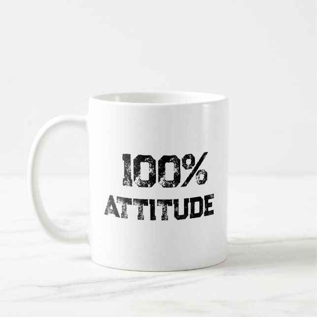 100% ATTITUDE - Benutzerdefiniertes Office-Geschen Kaffeetasse (Links)