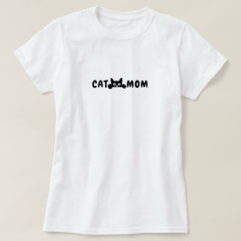 100% Baumwolle Kat Mama T - Shirt, Black Cat Graph T-Shirt