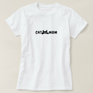 100% Baumwolle Kat Mama T - Shirt, Black Cat Graph T-Shirt