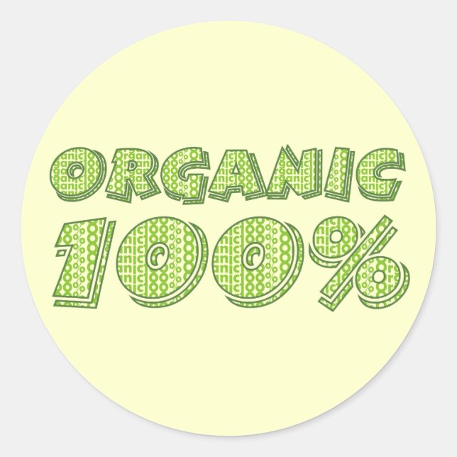 100 % Bio Aufkleber (Vorderseite)