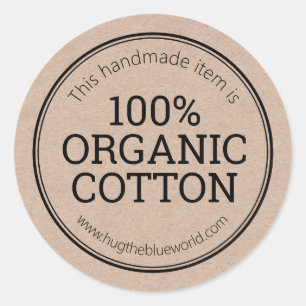 100 % Bio Baumwolle Ökologisch Runder Aufkleber