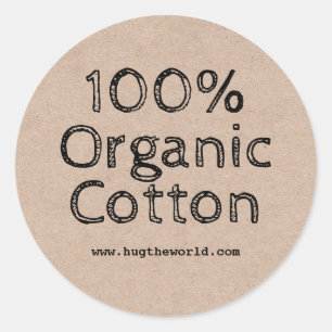 100 % Bio Baumwolle Runder Aufkleber