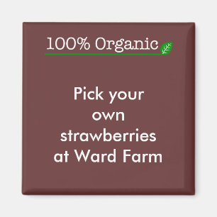 100 % Bio - weißer Text Magnet