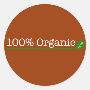 100 % Bio - weißer Text Runder Aufkleber