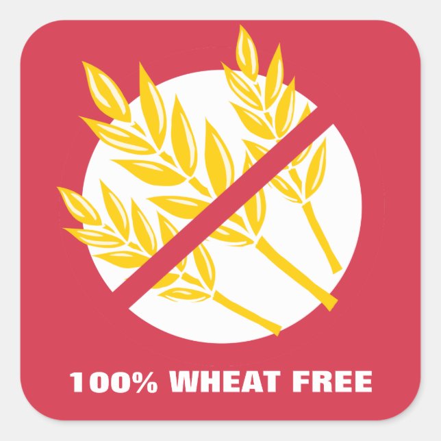 100% Blé Libre Aliments Allergie Céliaque Stickers (Devant)