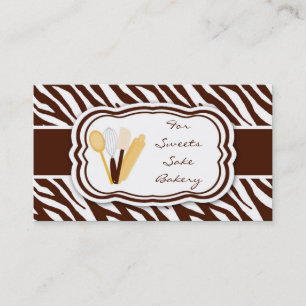 100 Brown Zebra Bakery Koch Business Card Visitenkarte