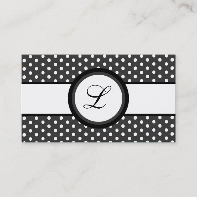 100 Carte de visite Pokadot Polkadot gris (Devant)