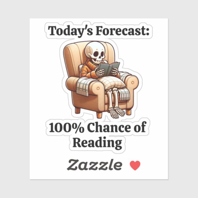 100% Chance auf Lektüre der lustigen Buchhandlung  Aufkleber (Blatt)