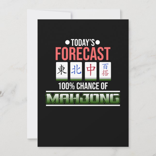 100% Chance auf Mahjong Game Mahjong Spielen Einladung (Vorderseite)