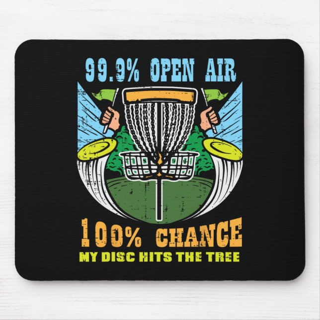 100% Chance Disk trifft Tree Frisbee Golf Men Mousepad (Vorne)