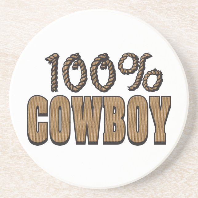 100 % Cowboy Sandstein Untersetzer (Vorne)