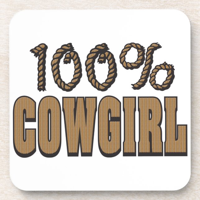 100 % Cowgirl Getränkeuntersetzer (Vorderseite)