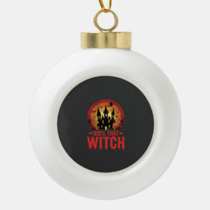 100% Das Hexen Halloween Schloss Keramik Kugel-Ornament
