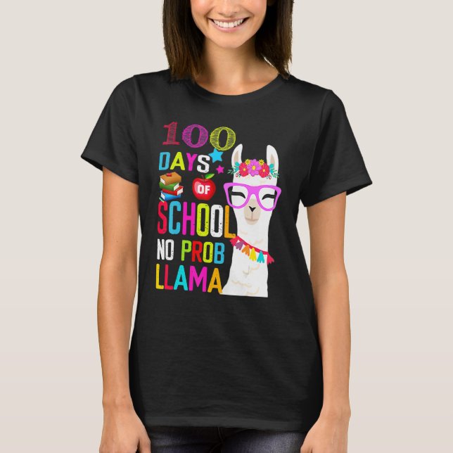 100 day of school long sleeve shirt 100th No Probl (Vorderseite)