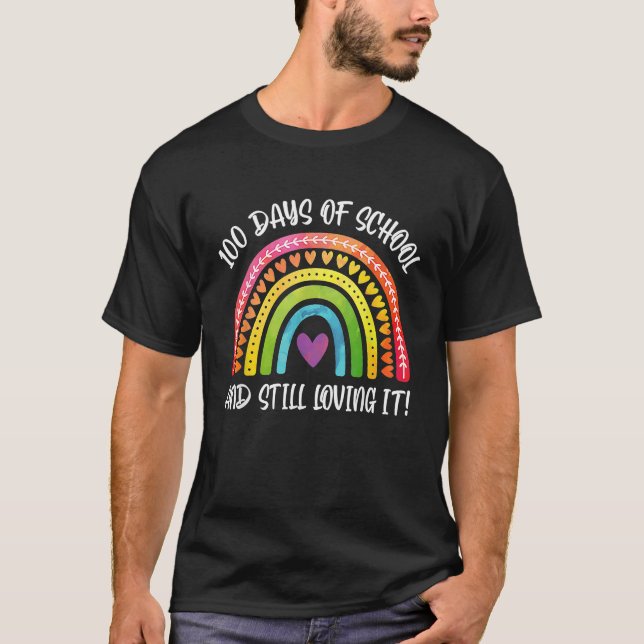 100 Days Brighter Rainbow for Teacher Happy 100th  T-Shirt (Vorderseite)