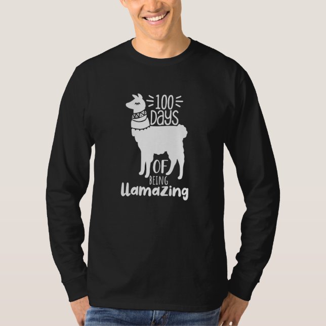 100 Days Llama Pun Meme Sarcastic 100th Day of Sch T-Shirt (Vorderseite)