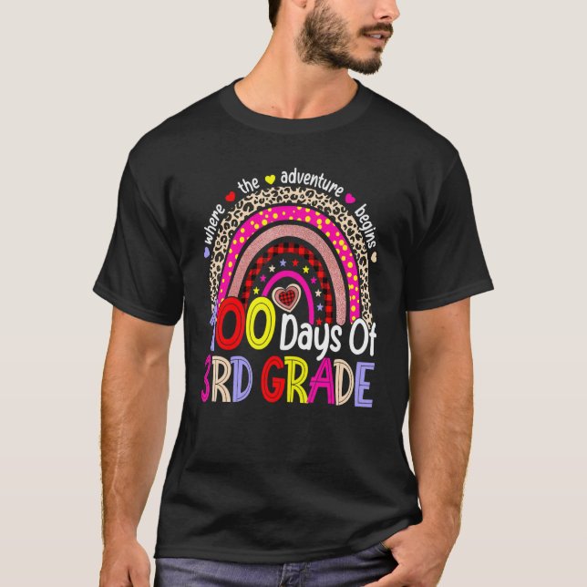 100 Days Of 3rd Grade 100th Day Of School Rainbow  T-Shirt (Vorderseite)