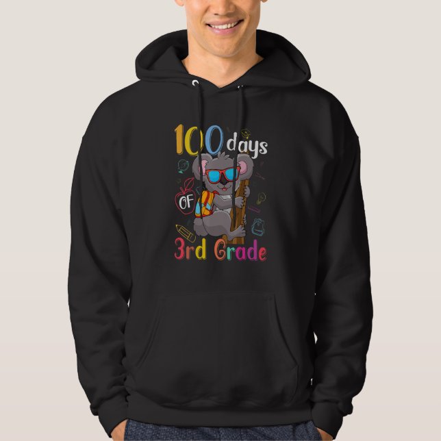 100 Days Of 3rd Grade Koala 100th Day School Third Hoodie (Vorderseite)