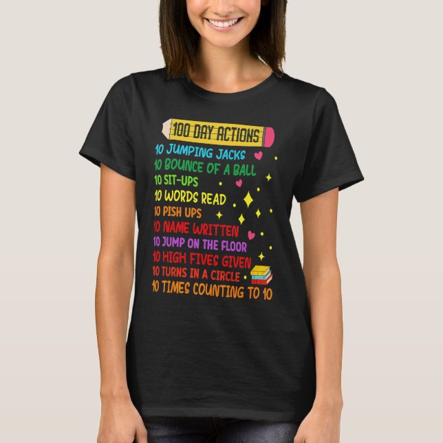 100 Days of Actions  Toddler 100th Day School T-Shirt (Vorderseite)