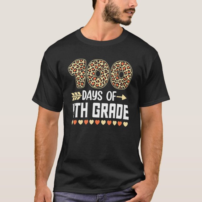 100 Days Of Fourth Grade Teacher 100th Day Of Scho T-Shirt (Vorderseite)