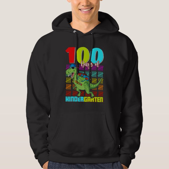 100 Days Of Kindergarten Dinosaur Rex Dinosaur  Bo Hoodie (Vorderseite)