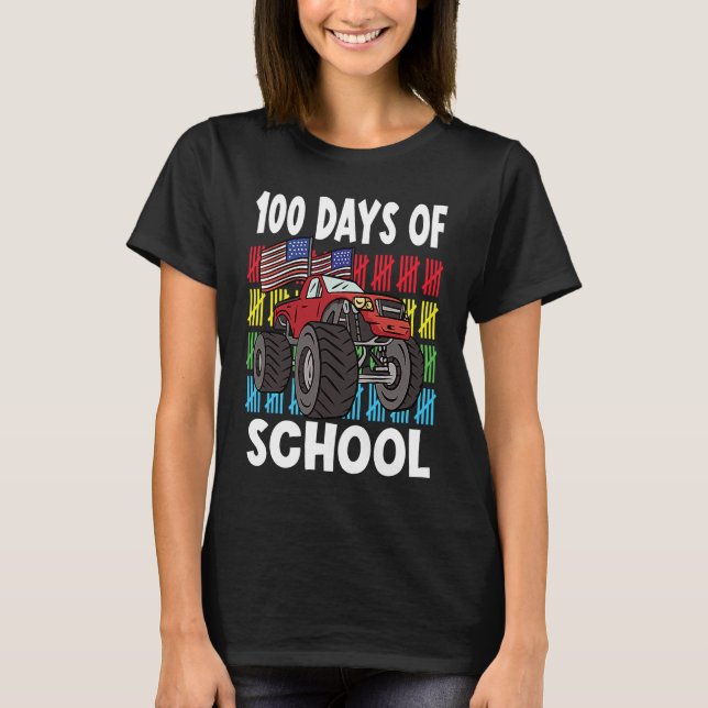 100 Days Of Kindergarten Mosnter Trucks  1 T-Shirt (Vorderseite)