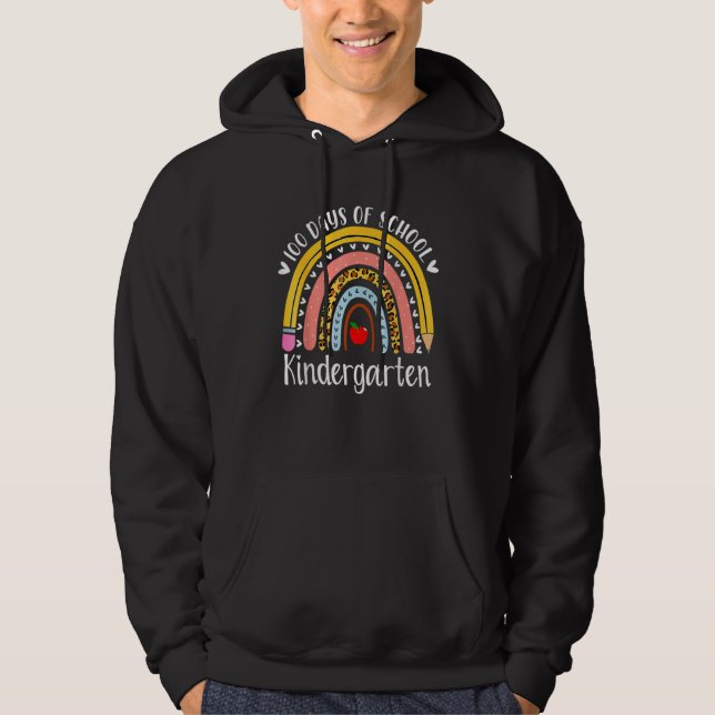 100 Days Of Kindergarten School Teacher Smarter Ra Hoodie (Vorderseite)
