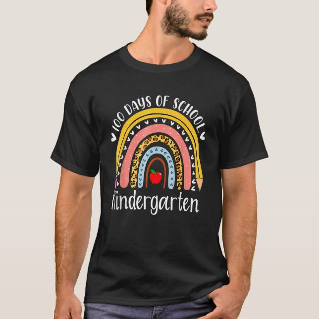 100 Days Of Kindergarten School Teacher Smarter Ra T-Shirt (Vorderseite)